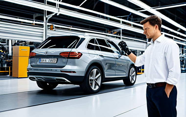 **
"A professional engineer in a modest business attire, standing in a modern German automotive factory, examining a robotic arm on an assembly line, fully clothed, safe for work, perfect anatomy, natural proportions, professional photography, high quality, appropriate content, family-friendly."
**