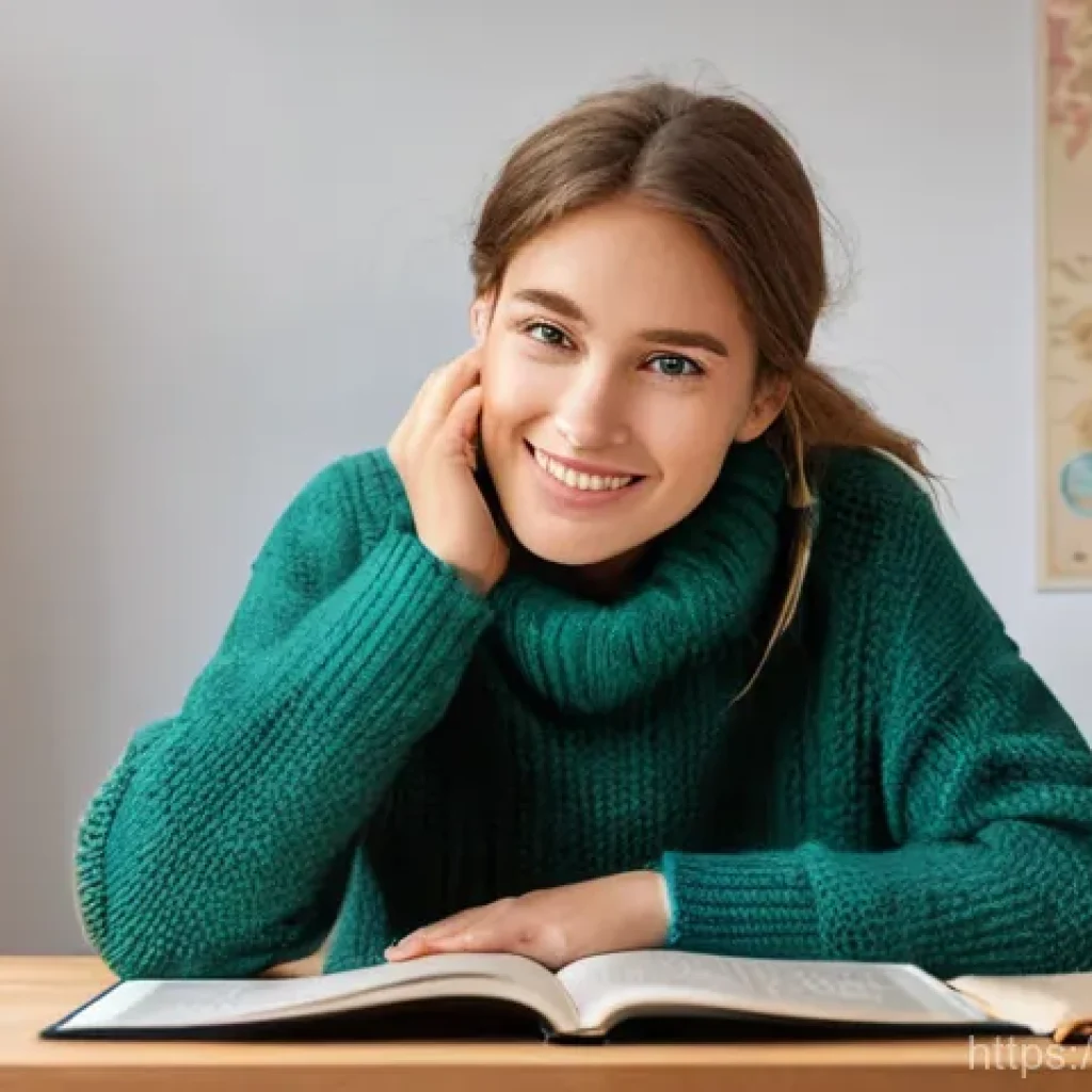 독일어권 지역별 악센트 비교 - **Image Prompt:** A young woman, appearing to be in her early twenties, is sitting at a well-lit woo...