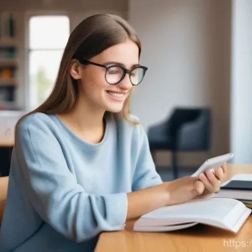 Home 26 독일어 회화 패턴 100가지 - A young woman, initially looking slightly overwhelmed with German grammar books and scattered notes ...
